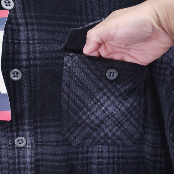 Freedom Foundry Men Dark Gray Black Plaid Shirt Size M - Picture 14 of 16
